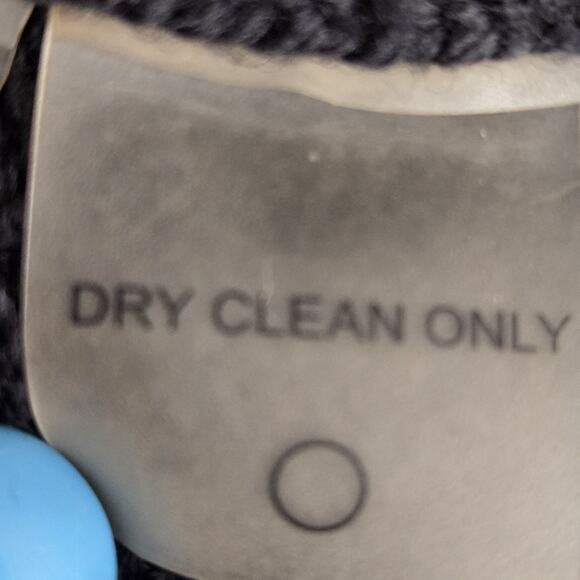 Magaschoni 100% Merino Wool Cardigan Sweater Small Black Gold Silver Tone Zipper - Picture 8 of 8